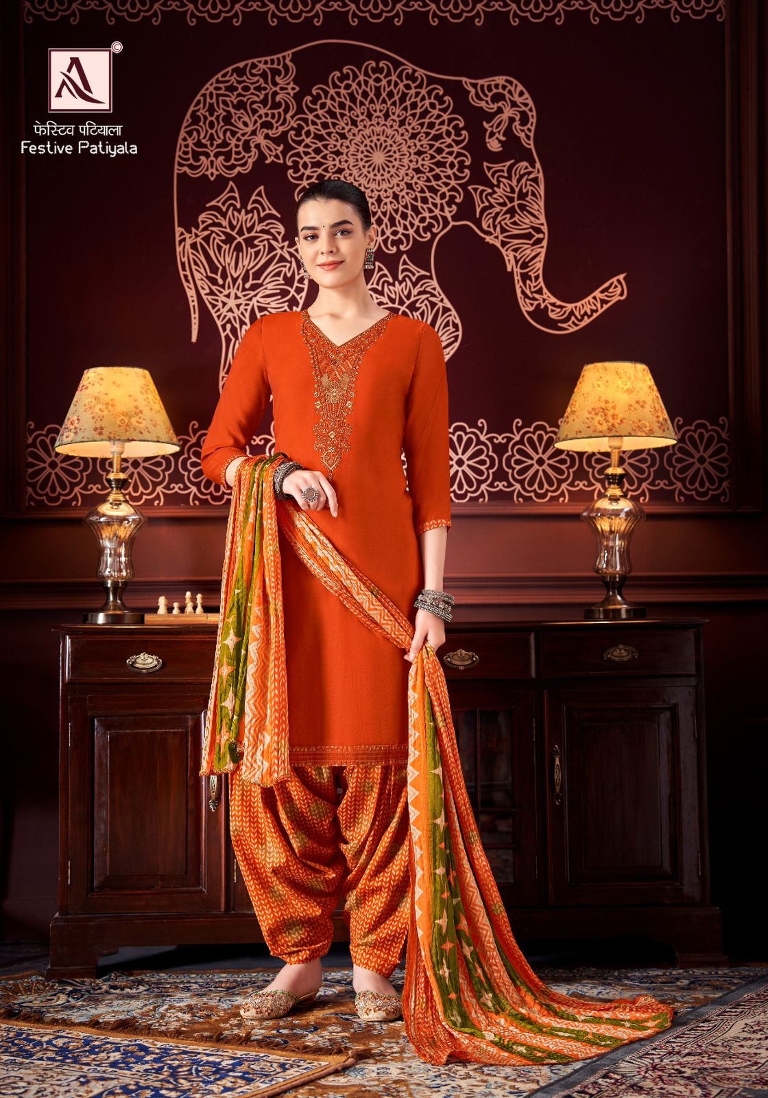 Festive Patiyala By Alok Embroidery Dress Material Wholesale Market In Surat With Price
